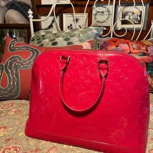 Hot Pink Louis Vuitton Alma PM Monogram Vernis Leather Alma PM